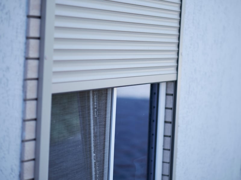View of a window with a roller shutter. Consider the Roller Shutter Size when choosing.